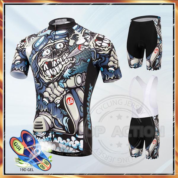 

racing sets 2022 bicycle clothing cycling jersey mountain bike riding shirt breathable kit hombre, Black;blue