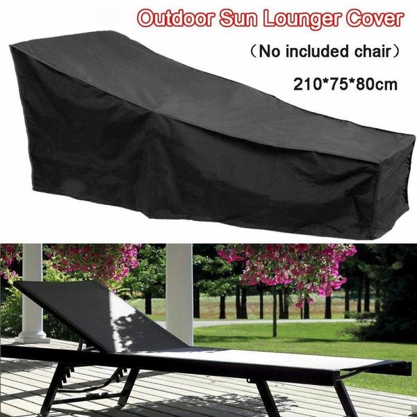 

chair covers pvc backing polyester outdoor household foldable black sunbed cover waterproof sun dust products