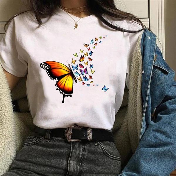 

men printing print graphic mens butterfly elegant 90s trend cute fashion clothes lady tees female, White;black