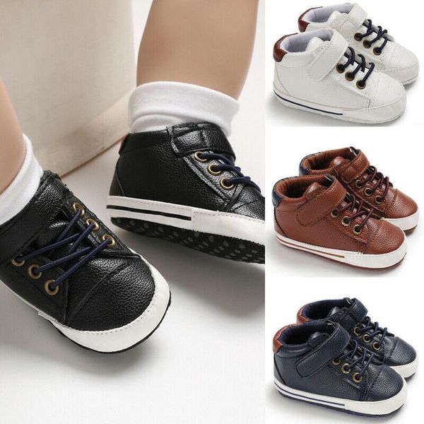 

first walkers 2021 brand born baby boy girl soft sole crib shoes warm boots anti-slip sneaker pu breathable solid 0-18m