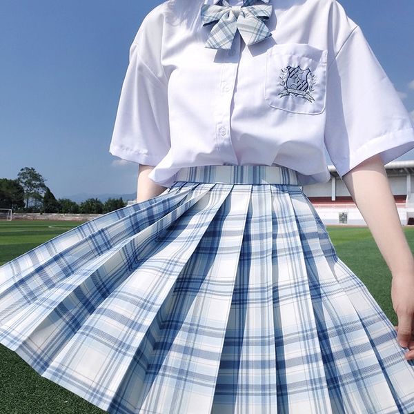

jk skirts women summer high waist skirts korean style pleated skirts for girls cute sweet ladies plaid mini skirt women new 210303, Black