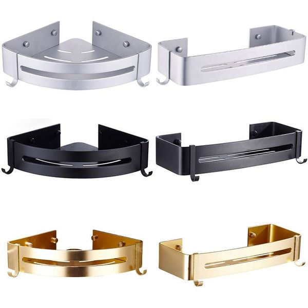 

bathroom shelves shelf space aluminum black accessories shower basket corner kitchen storage bath shampoo holder