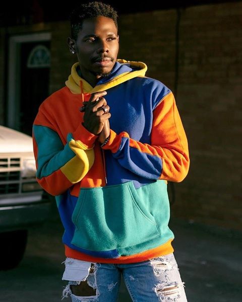 

men's hoodies & sweatshirts 2021 side zipper men cotton sweatshirt spring letter print sportswear slim pullover tracksuit hip hop stree, Black