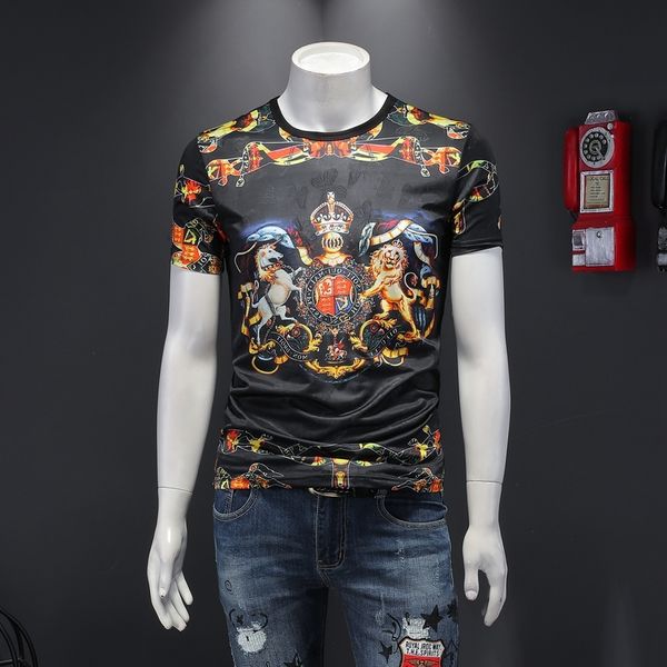 

retro-printing luxury t-shirt men of silk casual breathable ice shirt streetwear tshirt men's clothes 7l78, White