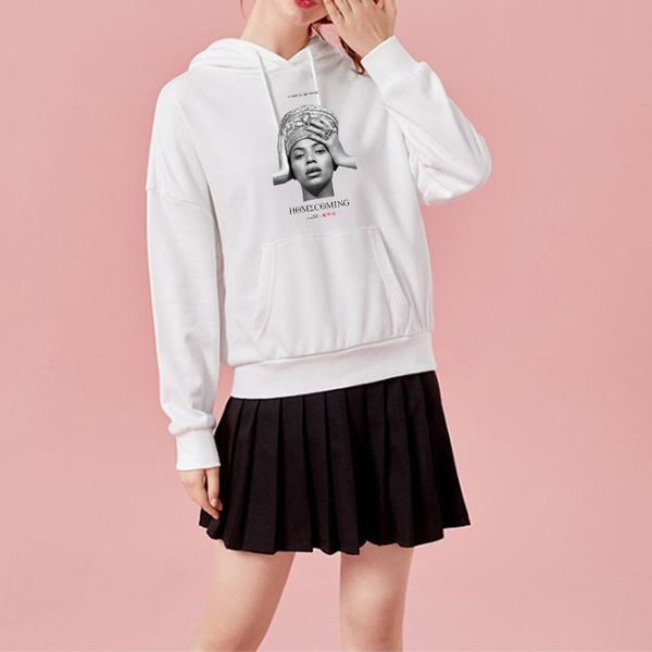 

women's hoodies & sweatshirts beyonce homecoming fashion printed hoodie harajuku casual cartoon couple street sweatshirt gothic fall/w, Black