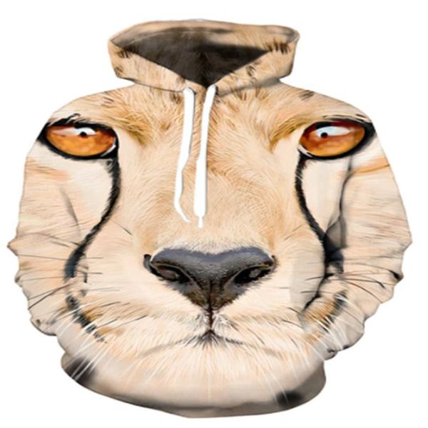 

men's hoodies & sweatshirts t-shirt 3d printing animal lion and leopard short sleeve funny casual male, Black