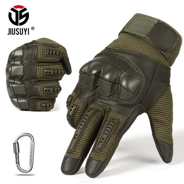 

full finger tactical army gloves military paintball shooting airsoft pu leather touch screen rubber protective gear women men 211026, Blue;gray
