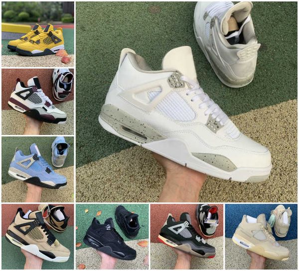 

sail white oreo 4 4s basketball shoes men women union desert moss taupe haze jordÃ¡n university blue cement black cat bred pure