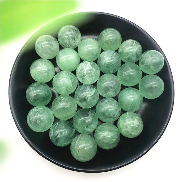 

decorative objects & figurines 1pc natural green fluorite ball sphere quartz crystal mineral healing gifts stones and minerals