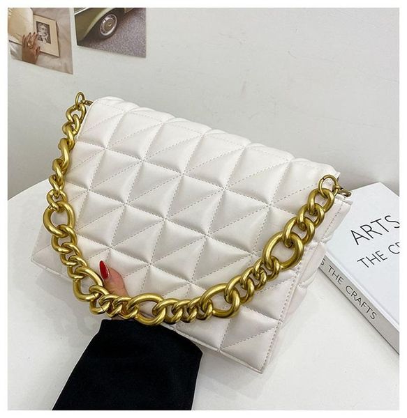 

evening bags women's handbag green small flap 2021 shoulder bag thick metal chain women clutch luxury ladies purse sac