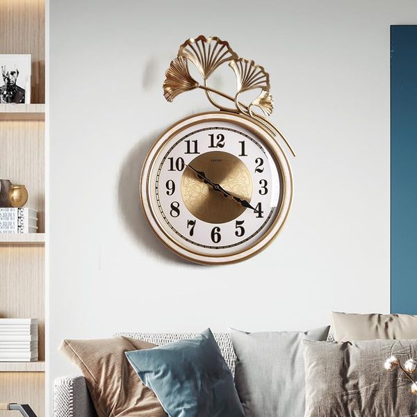 

wall clocks luxury golden clock metal vintage living room simple silent nordic watch reloj mural moderno modern home decor mm60wc