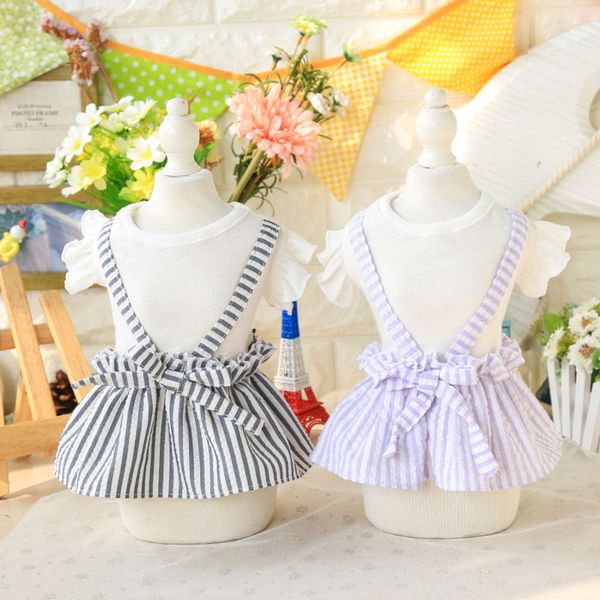 

ysgj days favorite seri bubble strap striped skirt pet dog clothing spring summer