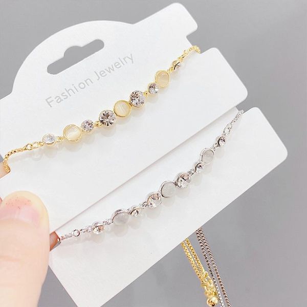 

charm bracelets bridal wedding zircon bracelet luxury 14k gold-plated crystal women jewelry girl holiday gift, Golden;silver