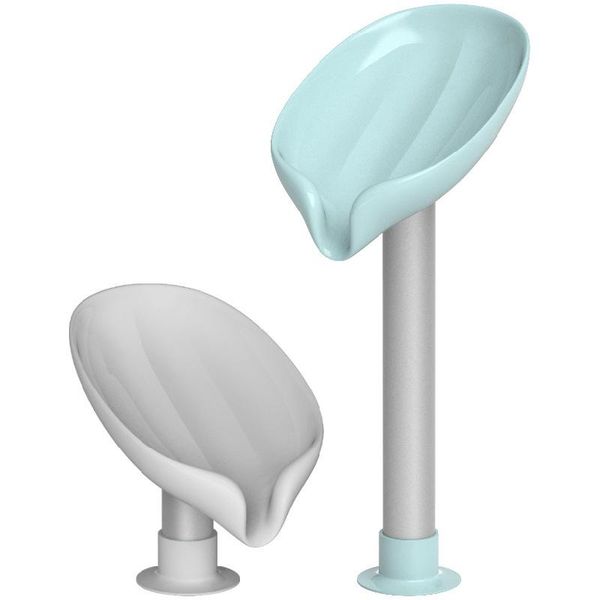 

soap dishes leaf-shaped dish box holder drain rack toilet perforated standing suction cup home bathroom accessorie