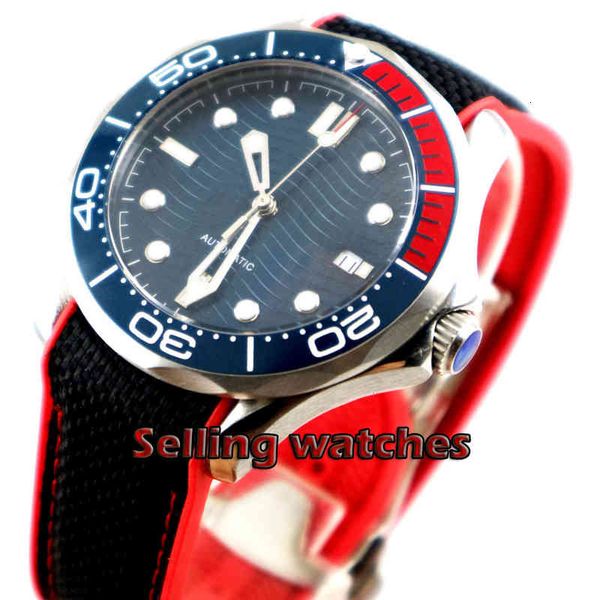 

blue sapphire 41mm marker sterile plate ceramic seal automatic human watch, Slivery;brown
