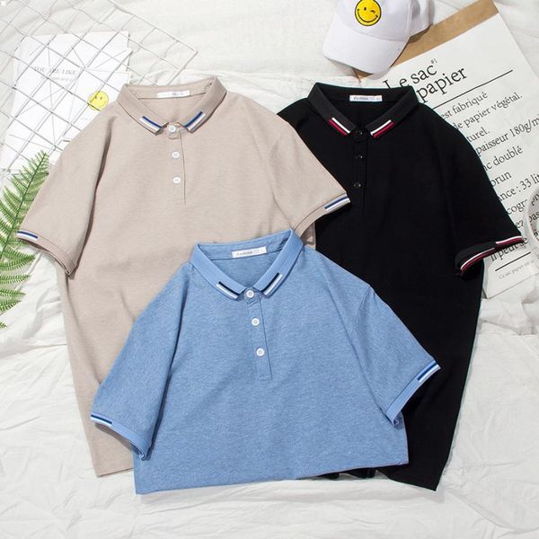 

fitness designers mens polo t shirt luxurys dress collared ropa summer crop white men clothing us size t shirts fashion t-shirt 2021 camisas, White;black