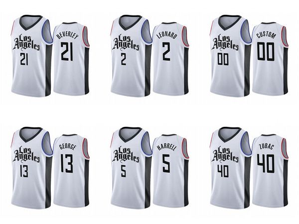

custom 2021 23 williams 54 patterson 5 harrell 21 beverley 13 george 2 leonard 00 custom basketball jersey men women youth jerseys, Black;red