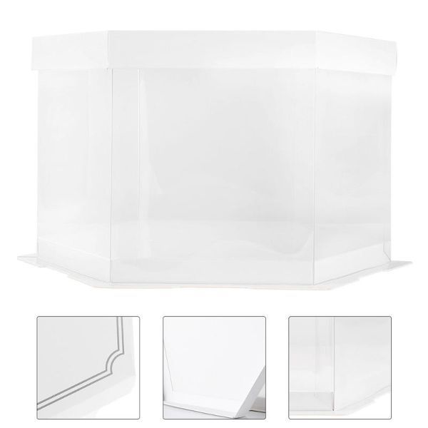 

5 pcs birthday cake cases cake storage container decors gift boxes
