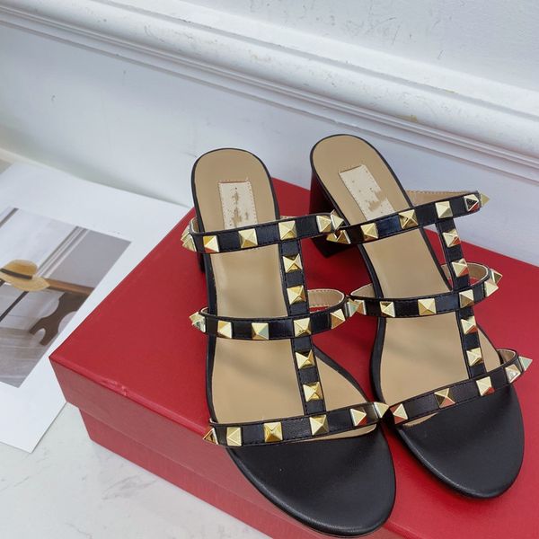 

valentino shoes luxury designers shoes 2021 fashion sandals high heels imitation counter brand sandals high heels o15-5, Black