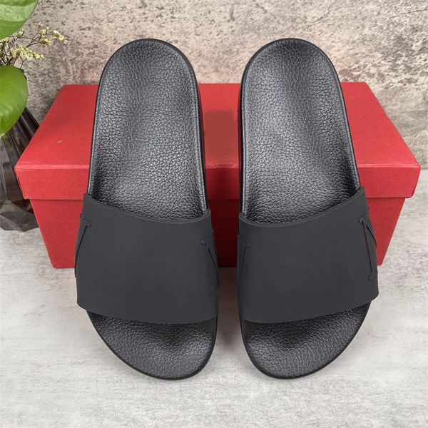 

2021[ with box] paris fashion slippers men's women's summer rubber sandals beach slide scuffsindoor shoes size eur 35-46, Black