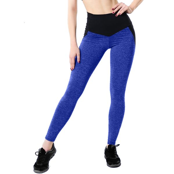 

patchwork fashion sports gym high taille running women leggings broek, Black