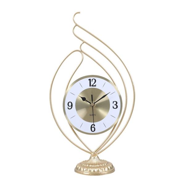 

1pc creative metal clock living room decorative table clock desk adornment