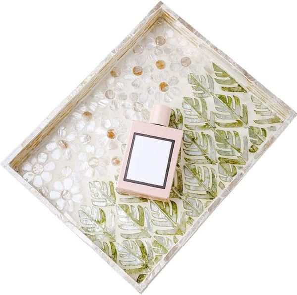 

kitchen storage & organization handmade luxury shell cosmetic tray, elegant fruit coffee tray for home office