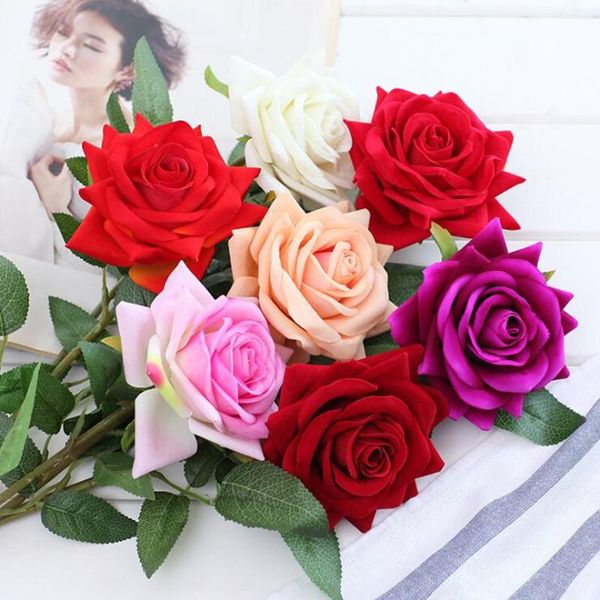 

decorative flowers & wreaths 10pcs/pack artficial flower different color simulation rose event party wedding prop festival friend gift