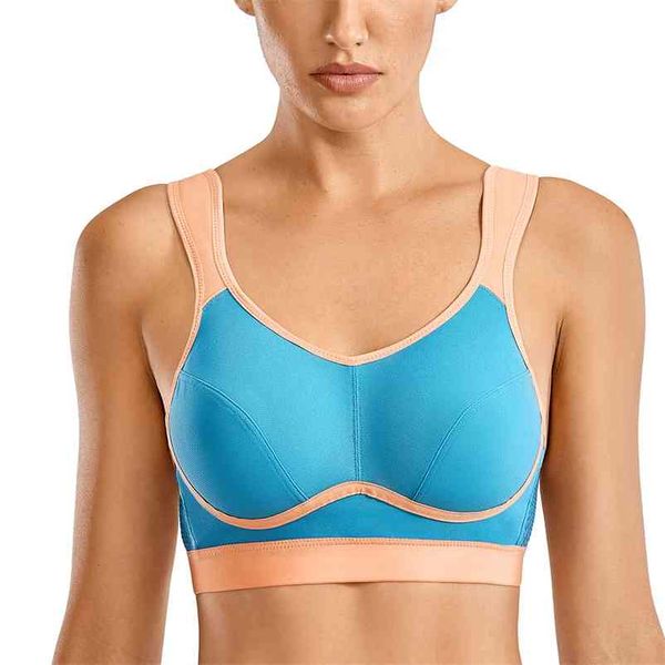 

high level women's maximum control wirenon-padded active bra 210728, Red;black