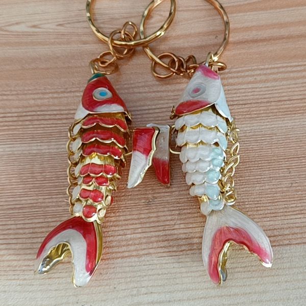 6cm Handcraft Fancy Luck Koi Fish Keychain fofo esmalte a vida útil de chaveiro