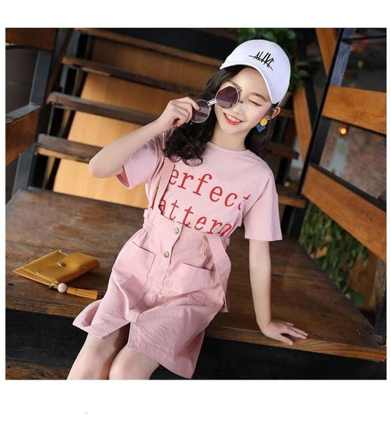 

2021 girls' foreign drs sle summer new korean fashion medium large suit skirt two children's strap skirts, White