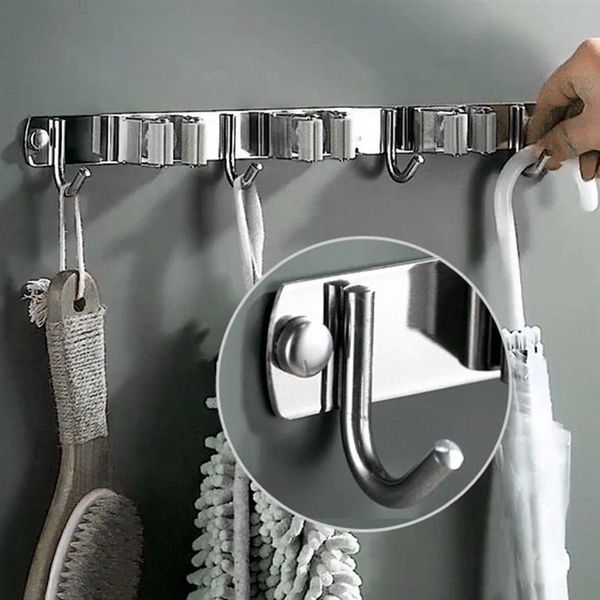 

hooks & rails bathroom organizer holder for mop home laundry kitchen garage garden utility tools rack multifunctional broom