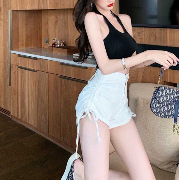 

women's shorts korean short pants women summer wide leg high waist aesthetic fashion casual clothing jeans denim, White;black
