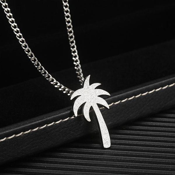 

pendant necklaces necklace men's stainless steel chain coconut kpop hip hop long fashion gold jewelry on the neck, Silver