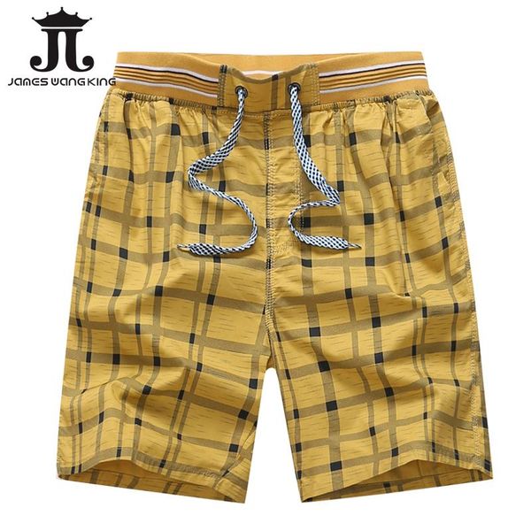 

new 2021 summer plaid shorts men classic 100%cotton mid fshion elastic man bandages shorts bermuda homme 4 color plus size -4xl, White;black