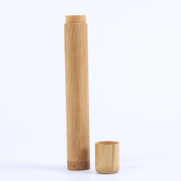 

1pc empty toothbrush box bamboo tube eco friendly natural bamboo natural organic biodegradable for travel refillable bottles