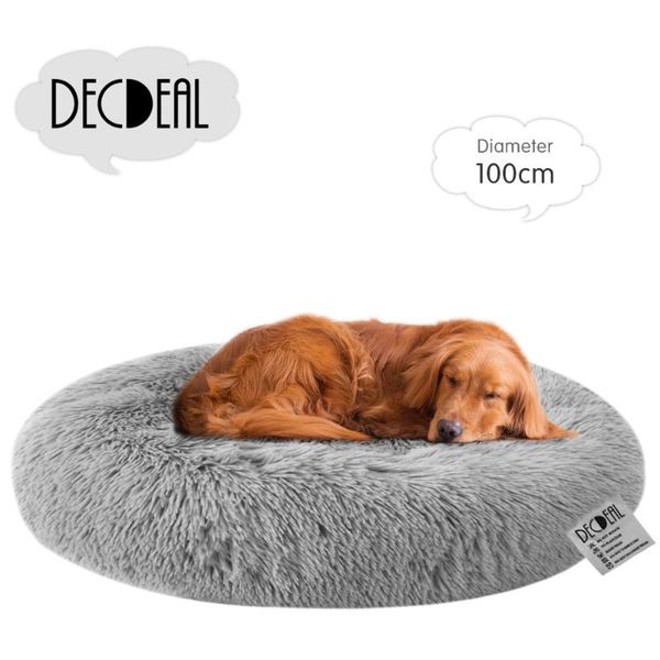 

kennels & pens super soft dog bed round washable long plush kennel cat house velvet mats sofa for large chihuahua basket pets