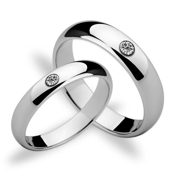 

cluster rings romantic high polished tungsten wedding set with cz stones for couples 3.5mm/5mm width size 5-12, Golden;silver