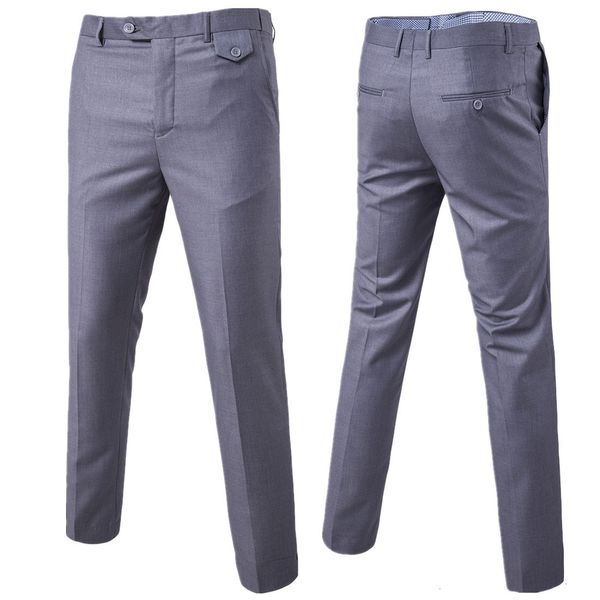 

fashion quality men's new pure color trendy versatile casual pants business pants 9 colors pants, Black