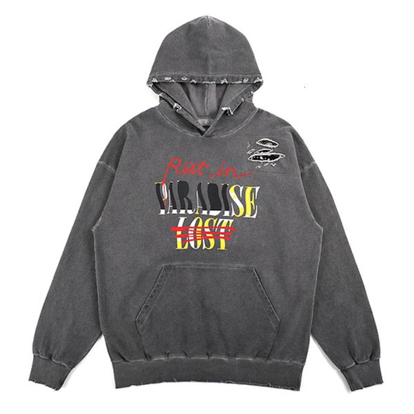 

2021 new ripped faded wash hoodie women bandanna patch hooded sweatshirt hiphop men hoodies bqqg, Black