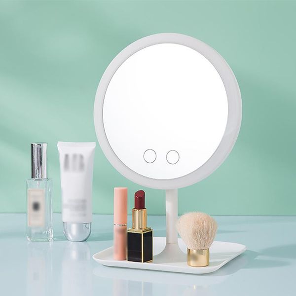 

mirrors makeup mirror with led light 3/5 color switch dimmable usb charging desktop