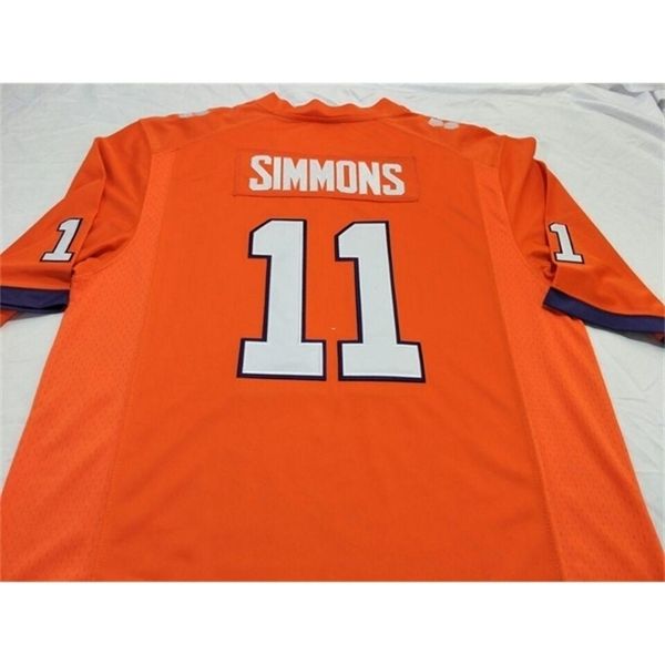 

668 clemson tigers isaiah simmons #11 real full embroidery college jersey size s-4xl or custom any name or number jersey, Black