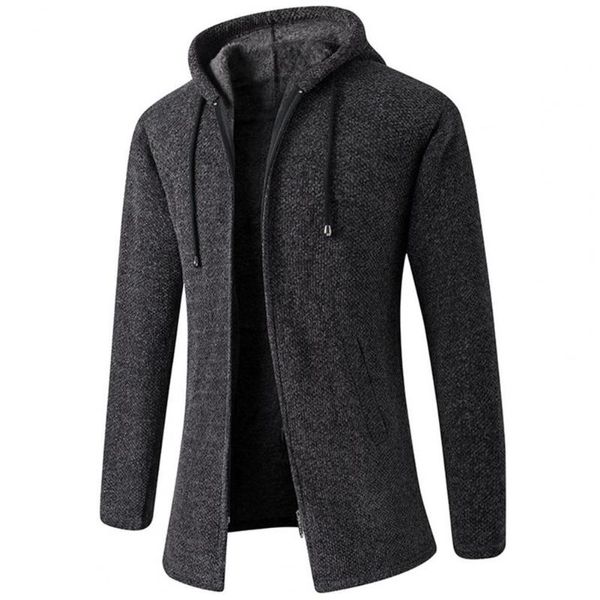 

men's jackets winter cardigan long sleeves solid fashion sweaters coat thick casual slim classic keep warm male spring autumn hats 2021, Black;brown