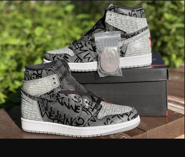 

size us 5.5-13 1 high og rebellionaire mens basketball shoes womens 1s black white-particle grey outdoor running sports 555088-036 sneakers