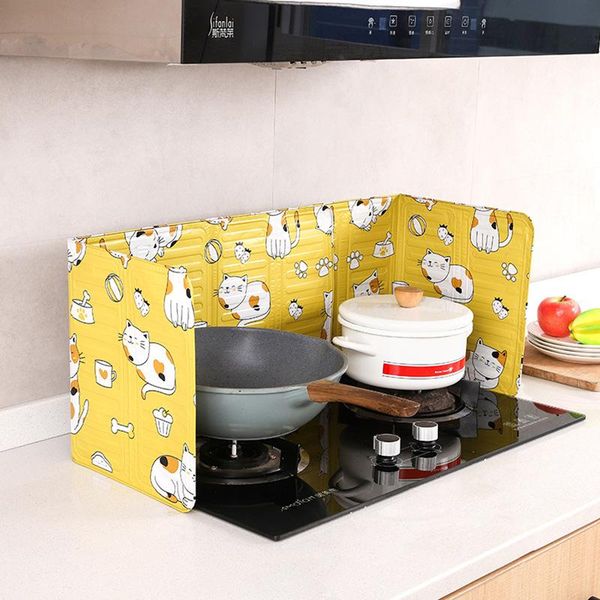 

mats & pads kitchen printing gas stove oil baffle oil-proof aluminum foil board heat insulation splash grease trap cooking gadgets