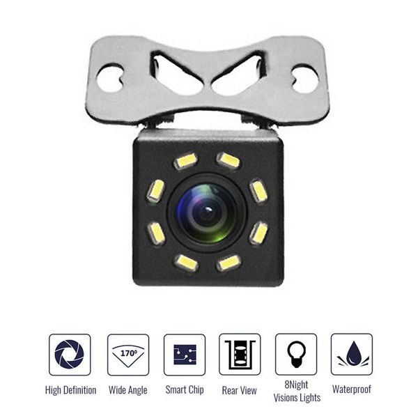 

car rear view cameras& parking sensors style convenient 8 led night vision camera wide angle hd waterproof backup reverse#29333