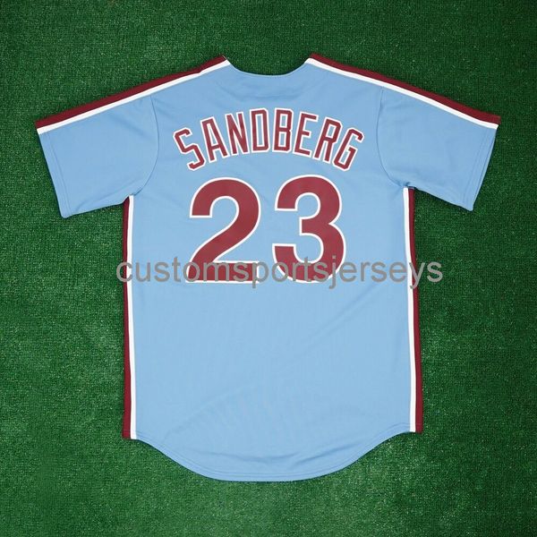

men women youth embroidery ryne sandberg cooperstown blue jersey all sizes, Black