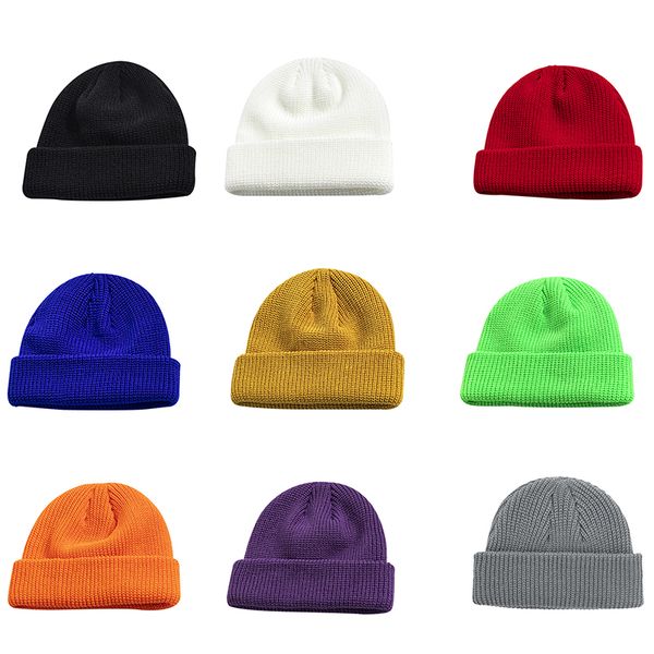 

knitted beanie hat men skullcap women winter warmer retro brimless baggy melon cap docker beanies hats m2
