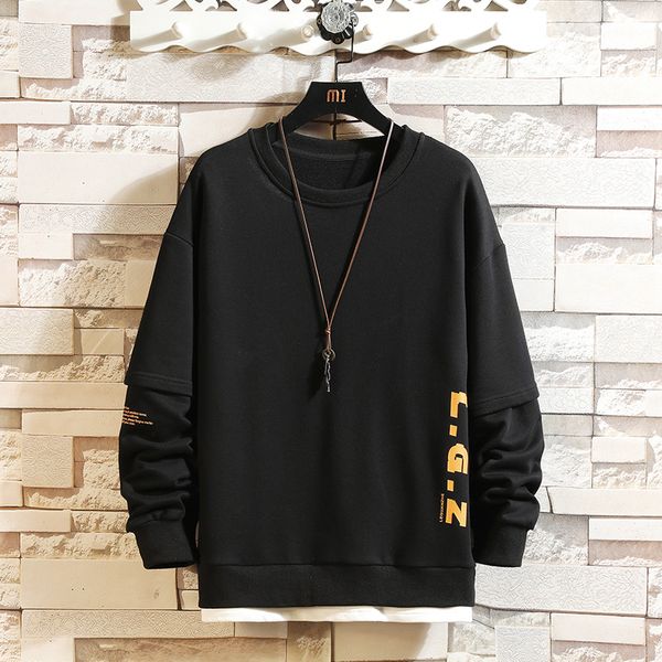 

2021 new patchwork color sweatshirt men's hoodies spring autumn hoody casual streetwear clothes enog, Black