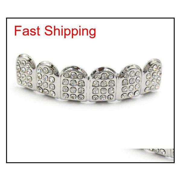 

gold grills hip hop gold iced out cz diamonds teeth silver hiphop jewelry gold teeth grillz rhinestone b qylpdl dh_seller2010, Black